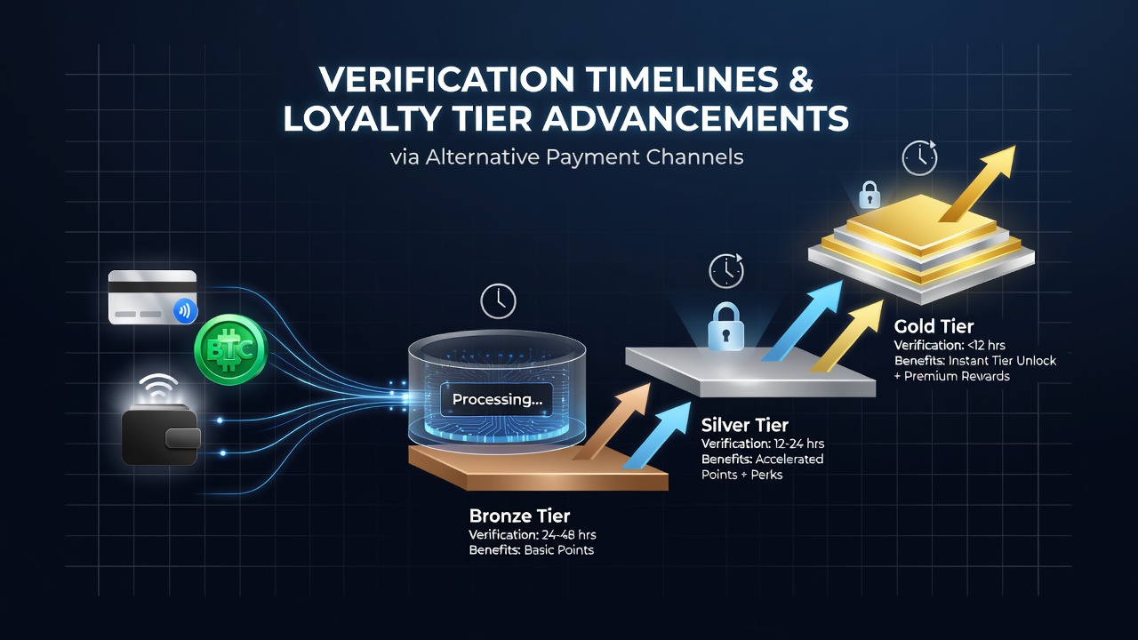 Comparison chart of payment channel speeds versus loyalty tier progression rates